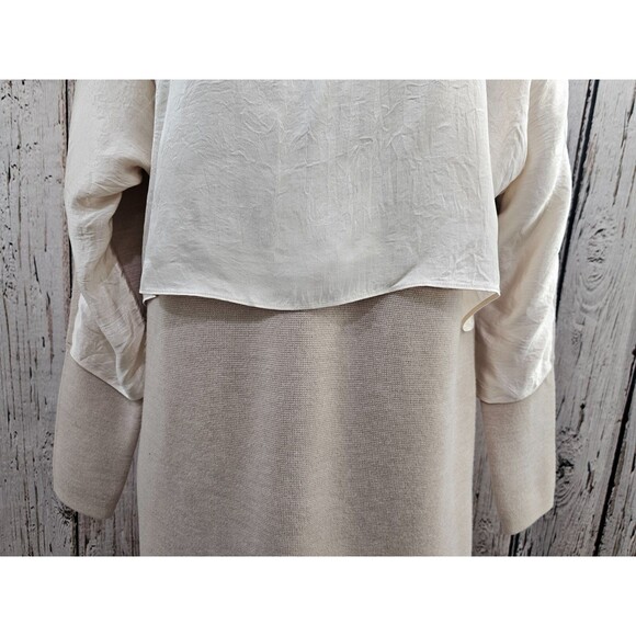 PLK Women's Large Club Monaco 100% Wool Knit Sweater Dress W Silk Accent NWOT - Picture 3 of 12